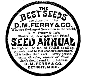 Ferrys Seeds, Garden and Forest Jan 1 1890, pg. ii